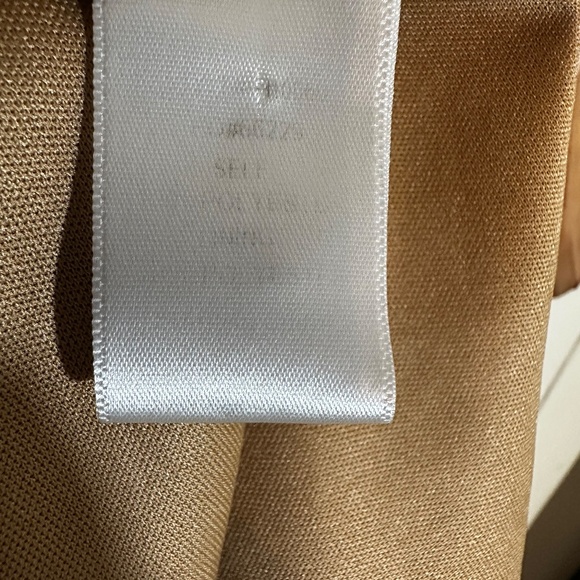 Copper Metallic Smocked Puff Sleeve Party Holiday Dress - Picture 9 of 10